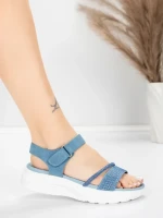 Ženski sandali s platformo 5GS68 Modra | Mei