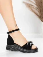 Ženski sandali s platformo 5H75 Črna | Mei