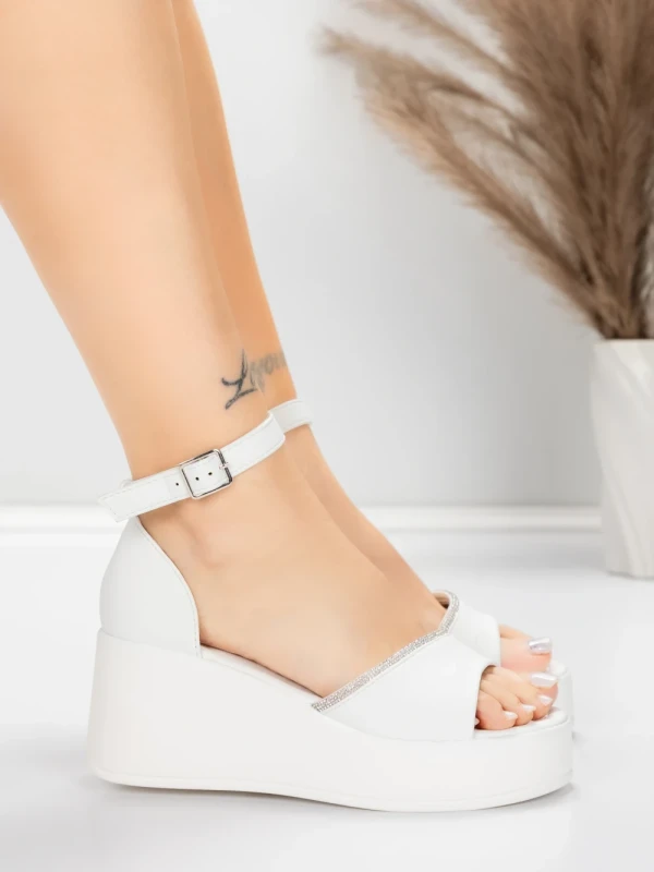 Ženski sandali s platformo 5H76 Bela | Mei