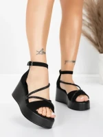 Ženski sandali s platformo 5H77 Črna | Mei