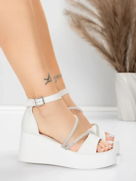 Ženski sandali s platformo 5H77 Bela | Mei