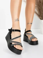 Ženski sandali s platformo 5H78 Črna | Mei