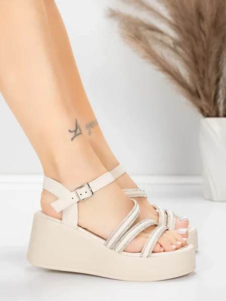 Ženski sandali s platformo 5H78 Bež | Mei