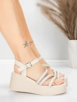 Ženski sandali s platformo 5H78 Bež | Mei