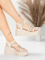 Ženski sandali s platformo 5H78 Bež | Mei