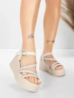 Ženski sandali s platformo 5H78 Bež | Mei