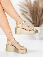 Ženski sandali s platformo 5H78 Zlata | Mei