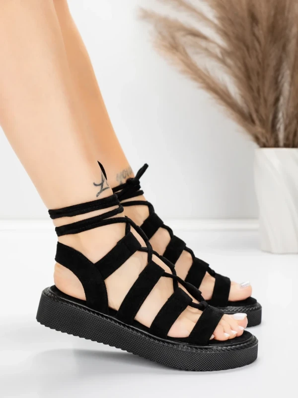 Ženski sandali z nizkim podplatom 5H79 Črna | Mei