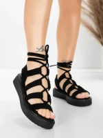 Ženski sandali z nizkim podplatom 5H79 Črna | Mei