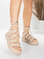 Ženski sandali z nizkim podplatom 5H79 Bež | Mei