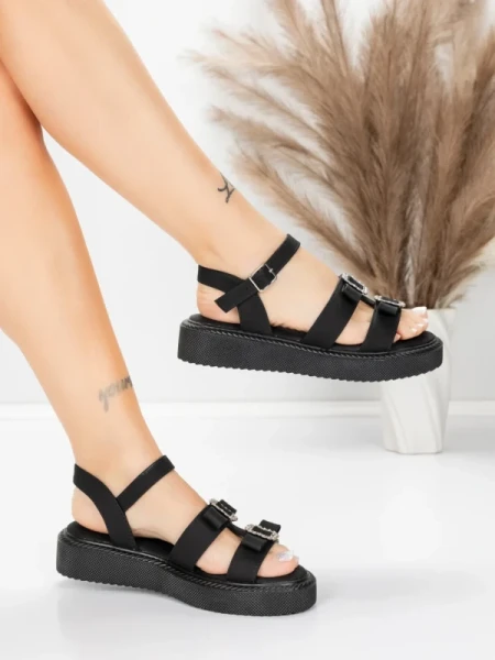 Ženski sandali z nizkim podplatom 5H80 Črna | Mei