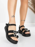 Ženski sandali z nizkim podplatom 5H80 Črna | Mei