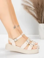 Ženski sandali z nizkim podplatom 5H80 Bež | Mei