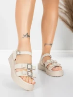 Ženski sandali z nizkim podplatom 5H80 Bež | Mei