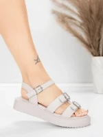 Ženski sandali z nizkim podplatom 5H80 Roza | Mei