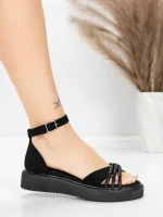 Ženski sandali z nizkim podplatom 5H81 Črna | Mei