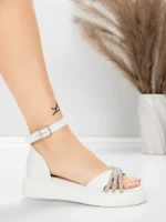 Ženski sandali z nizkim podplatom 5H81 Bela | Mei