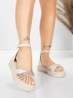 Ženski sandali z nizkim podplatom 5H81 Bež | Mei