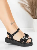 Ženski sandali z nizkim podplatom 5H82 Črna | Mei