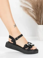 Ženski sandali z nizkim podplatom 5H82 Črna | Mei