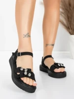 Ženski sandali z nizkim podplatom 5H82 Črna | Mei