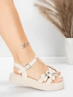 Ženski sandali z nizkim podplatom 5H82 Bež | Mei