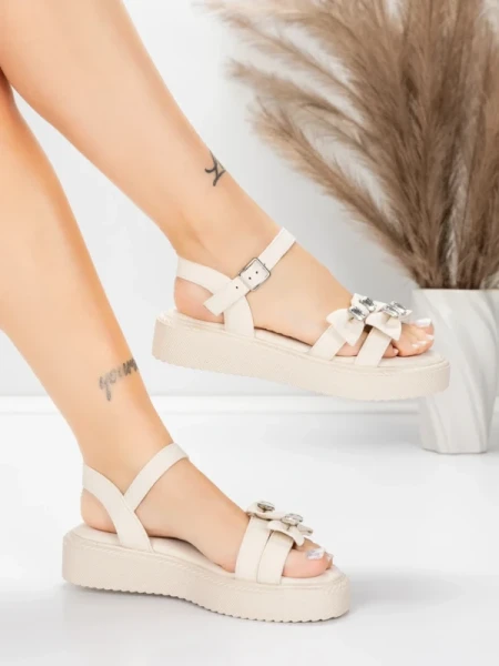 Ženski sandali z nizkim podplatom 5H82 Bež | Mei