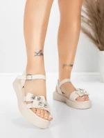 Ženski sandali z nizkim podplatom 5H82 Bež | Mei