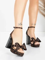 Ženski sandali z debelo peto in platformo 5KV72 Leopard | Mei