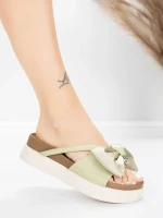 Ženski copati iz pravega usnja TP637-1 Zelena | Formazione