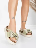 Ženski copati iz pravega usnja TP637-1 Zelena | Formazione