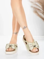 Ženski copati iz pravega usnja TP637-1 Zelena | Formazione