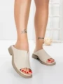 Papuci Dama cu Talpa Joasa 5SY37 BEIGE | MEI