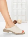 Papuci Dama cu Talpa Joasa 5SY37 BEIGE | MEI