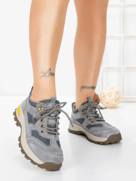 Pantofi Casual Dama din piele naturala K22112 GREY | BERLINER