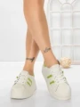 Pantofi Sport Dama din piele naturala P58023 WHITE-GREEN | BERLINER