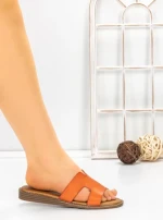 Papuci Dama cu Talpa Joasa 5PT20 ORANGE | MEI