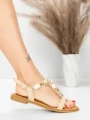 Sandale Dama cu Talpa Joasa 5WH70 BEIGE | MEI