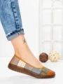 Balerini Dama din piele naturala 2211-1 BROWN-GREEN | BERLINER