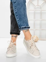 Pantofi Casual Dama din piele naturala KD87981 CREAM | BERLINER
