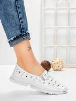 Balerini Dama din piele naturala K242-4 WHITE | GALLOP