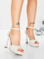 Sandale Dama cu Toc Subtire 5LO15 WHITE | MEI