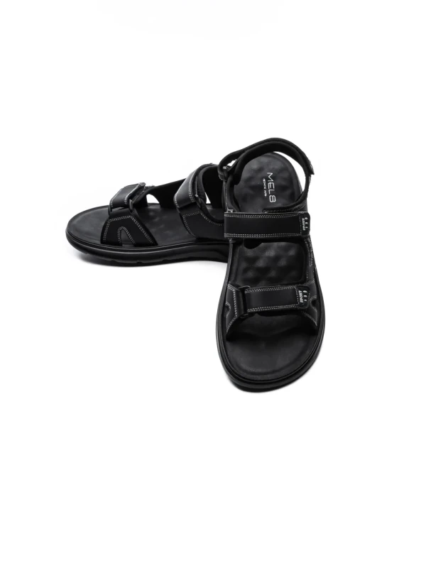 Sandale Barbati din piele naturala J24 BLACK | MELS