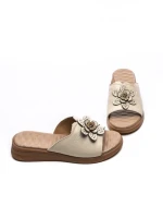 Papuci Dama din piele naturala 26638 CREAM | FORMAZIONE