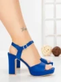 Sandale Dama cu Toc Gros si Platforma JJ23-18 ROYAL BLUE | FESTISIMO