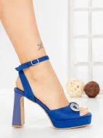 Sandale Dama cu Toc Gros W18-98 BLUE | FESTISIMO