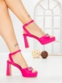 Sandale Dama cu Toc Gros W18-98 FUCHSIA | FESTISIMO
