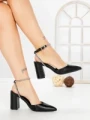 Sandale Dama cu Toc Gros G60-4 BLACK | FESTISIMO