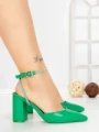 Sandale Dama cu Toc Gros G60-4 GREEN | FESTISIMO