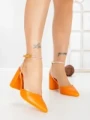 Sandale Dama cu Toc Gros G60-4 ORANGE | FESTISIMO
